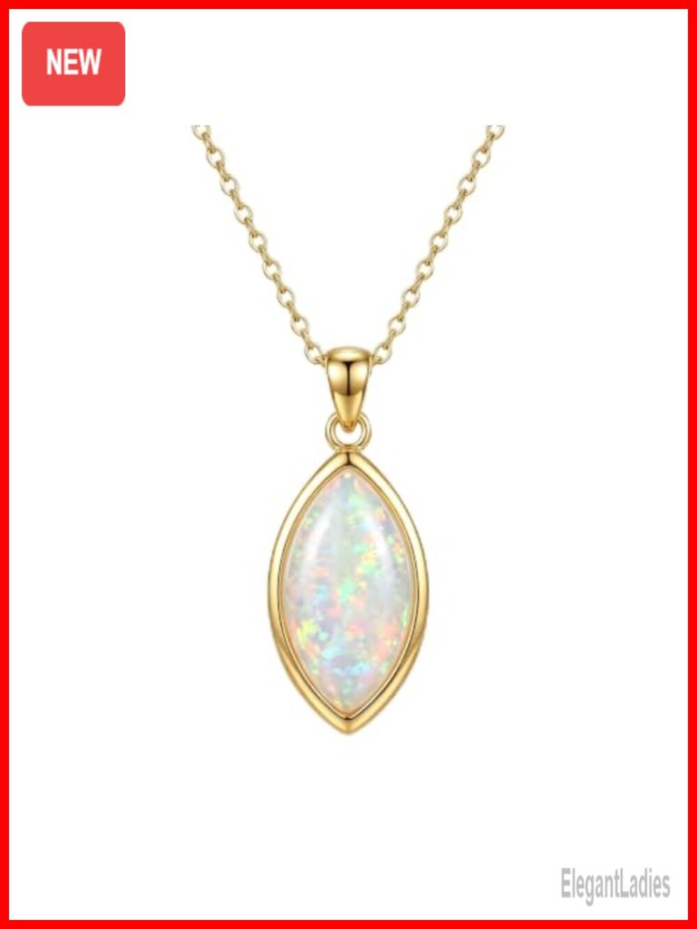 Opal 925 Sterling Silver Pendant Necklace Marquise Leaf Heart